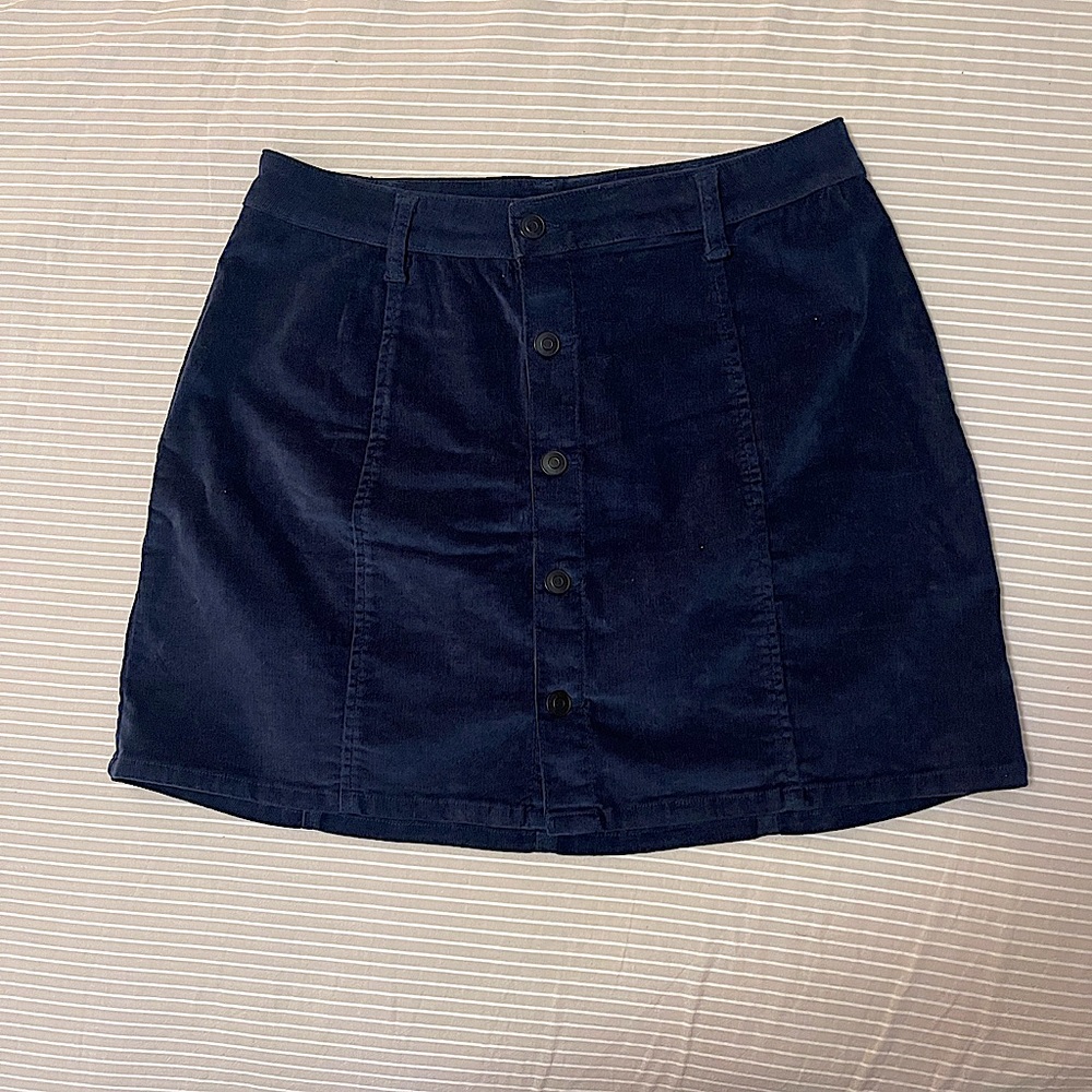 Fashion Nova Navy Corduroy Skirt